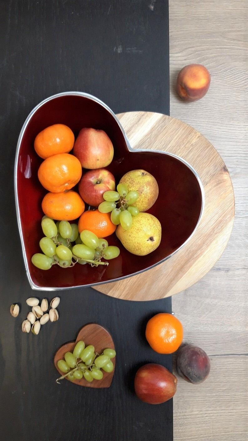 Red Large Heart Fruit Bowl