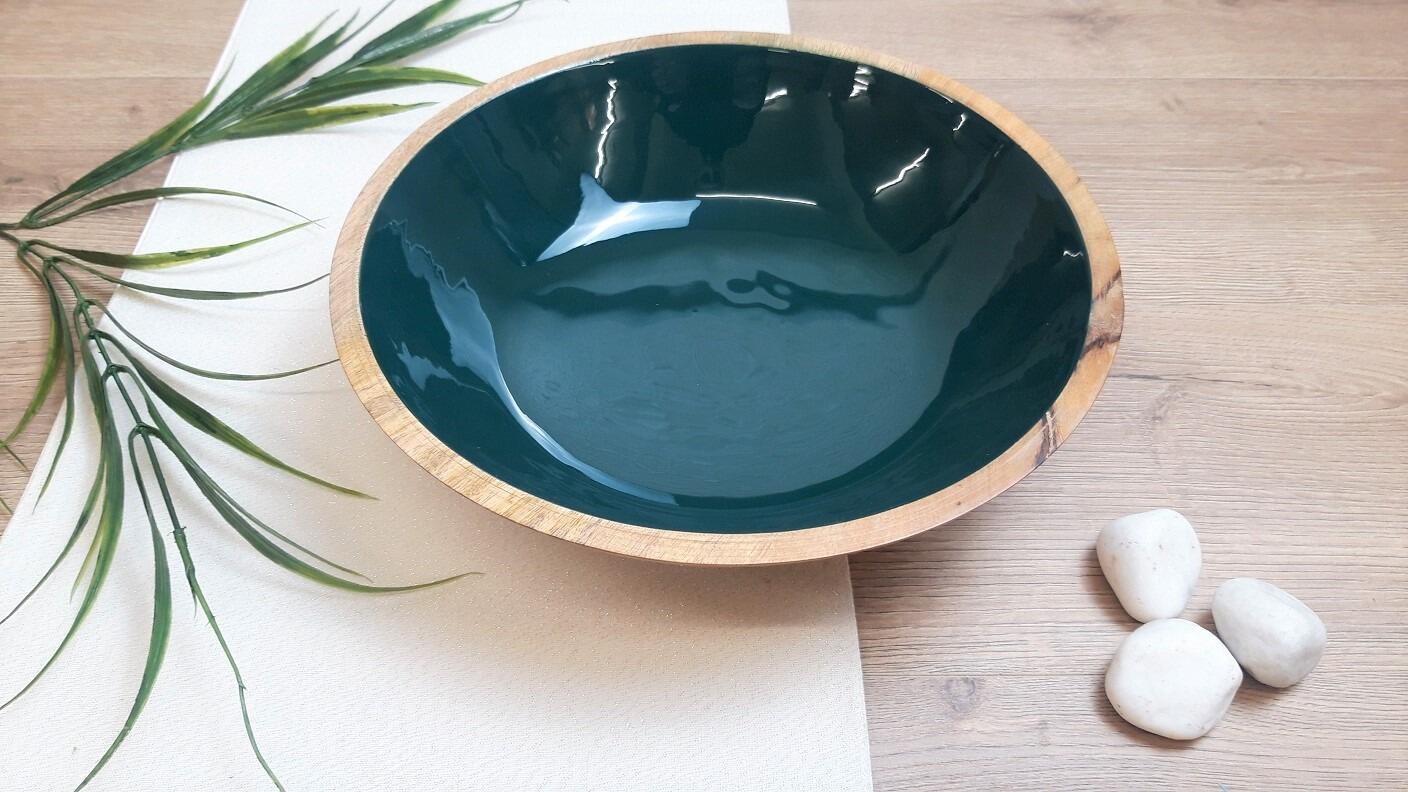Teal Round Shallow Serving Bowl