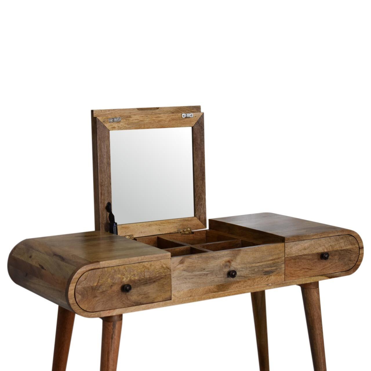 dressing table with folding mirror