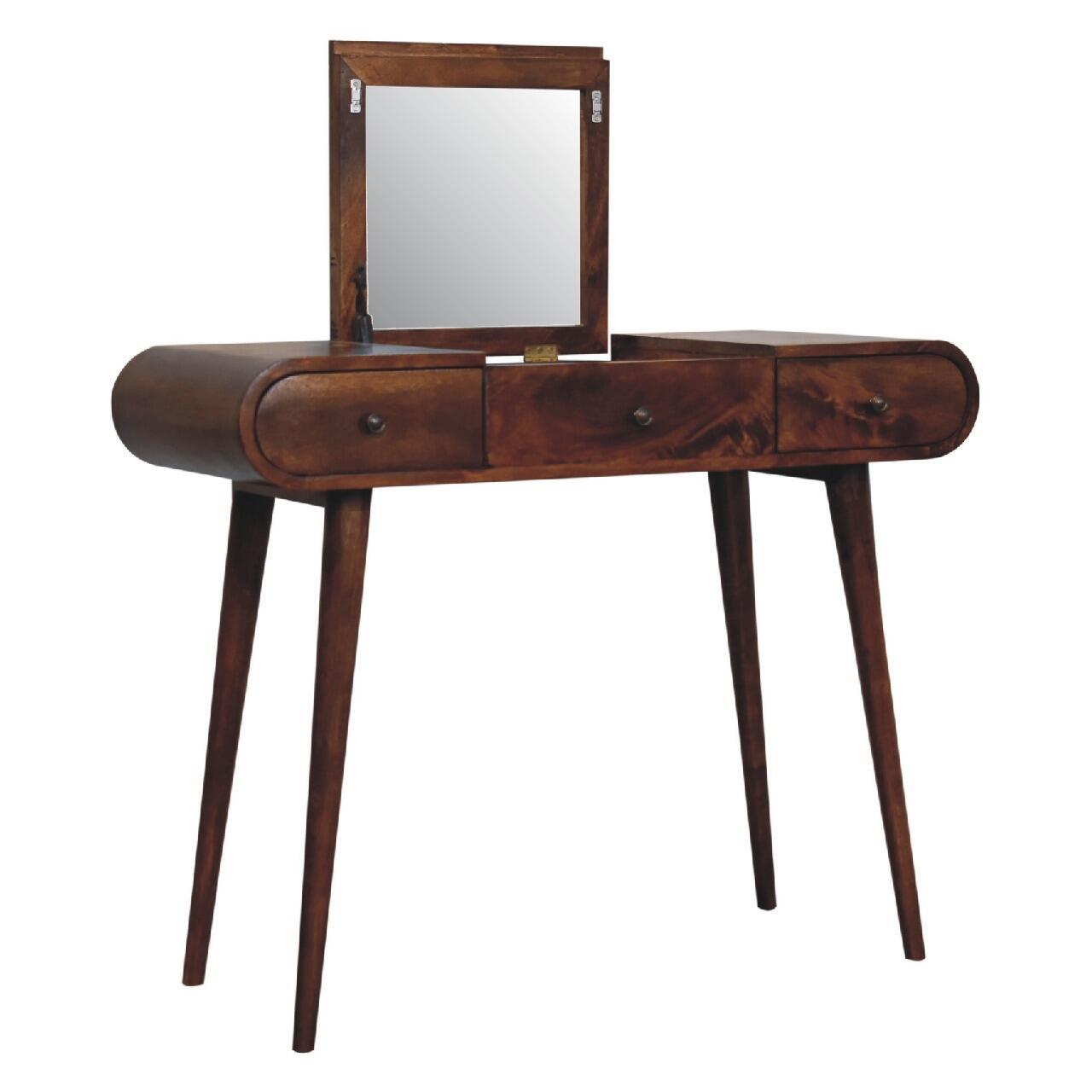 solid wood dressing table with mirror