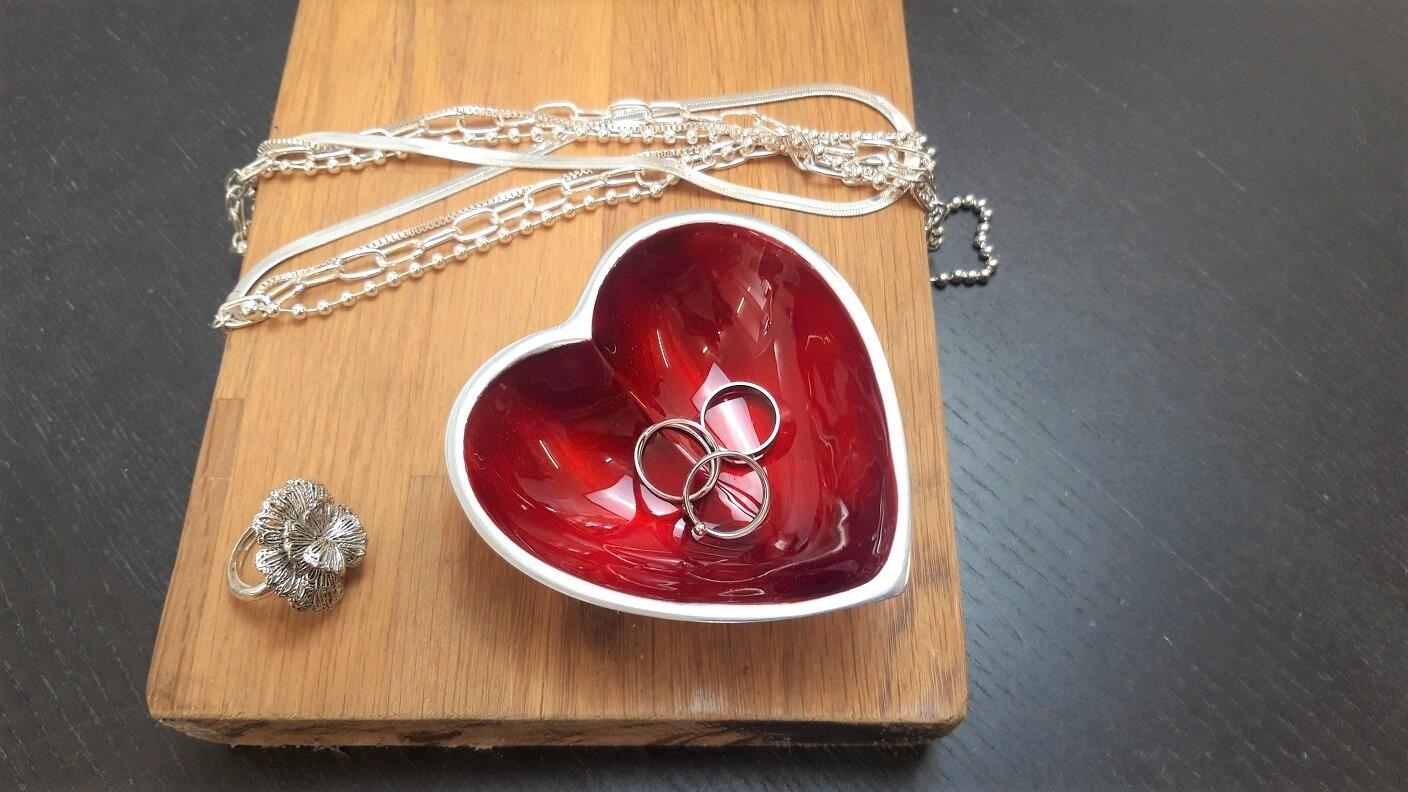 Red Mini Heart Jewellery Dish