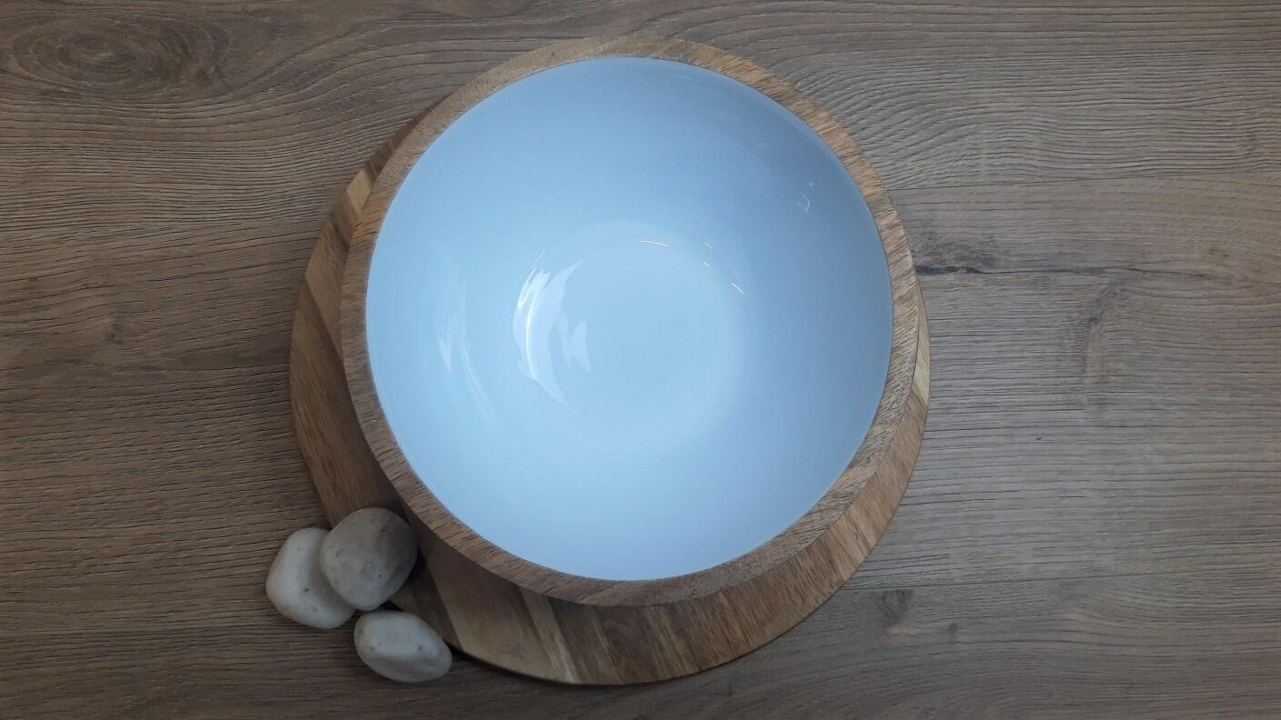 White medium deep round bowl