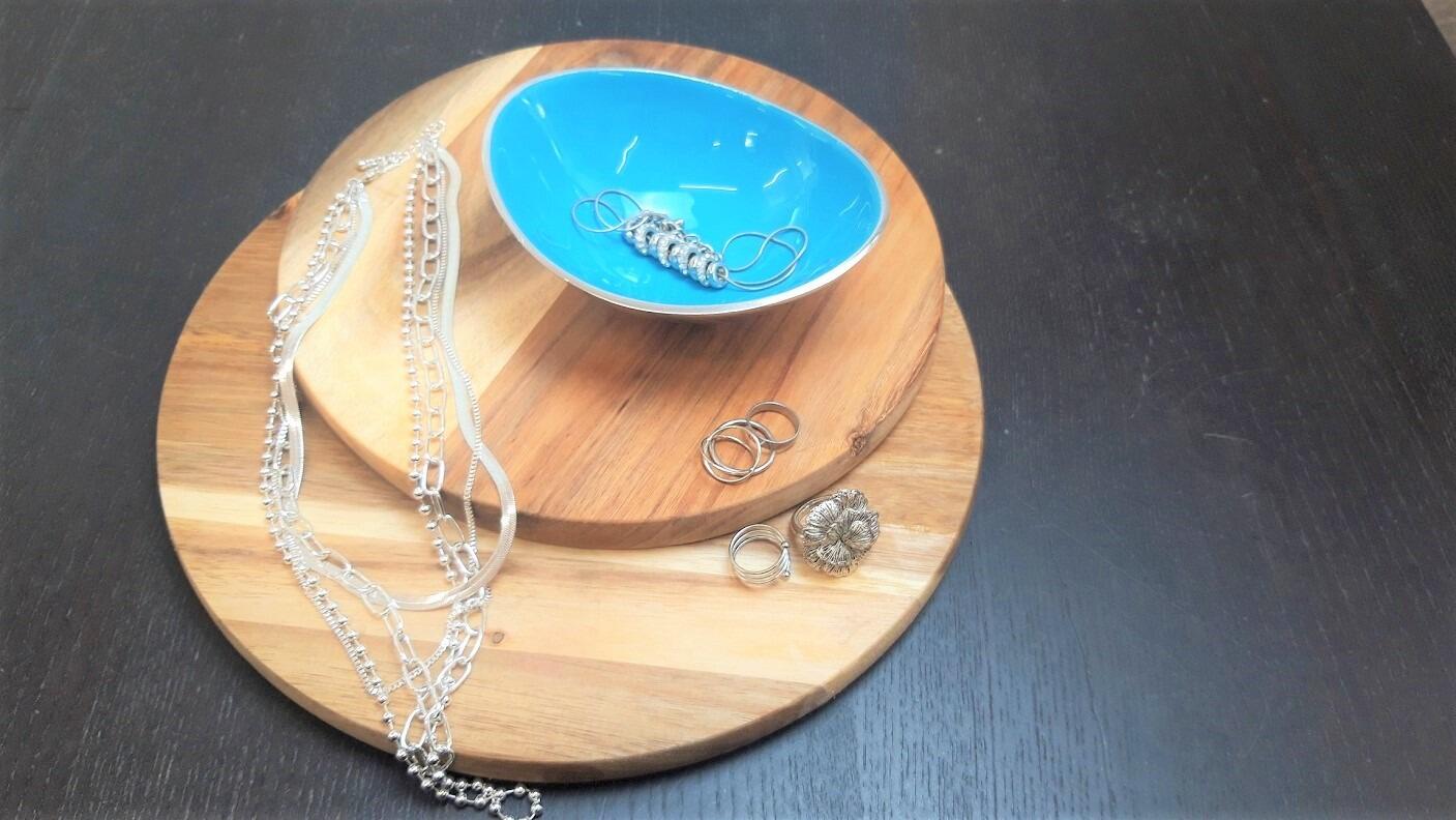 Baby Blue Small Oval Jewellery Dish