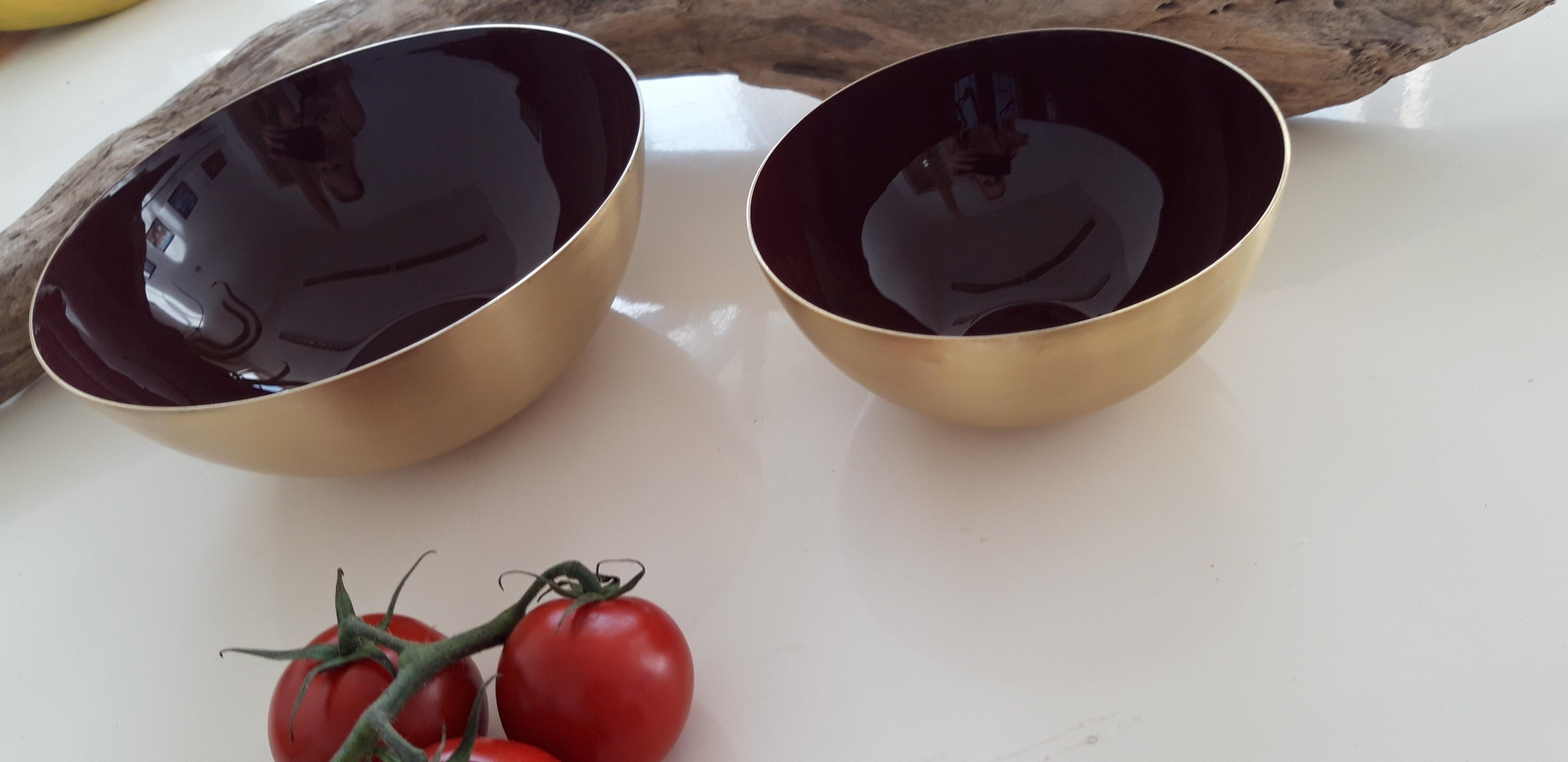 Aubergine Brass Bowls