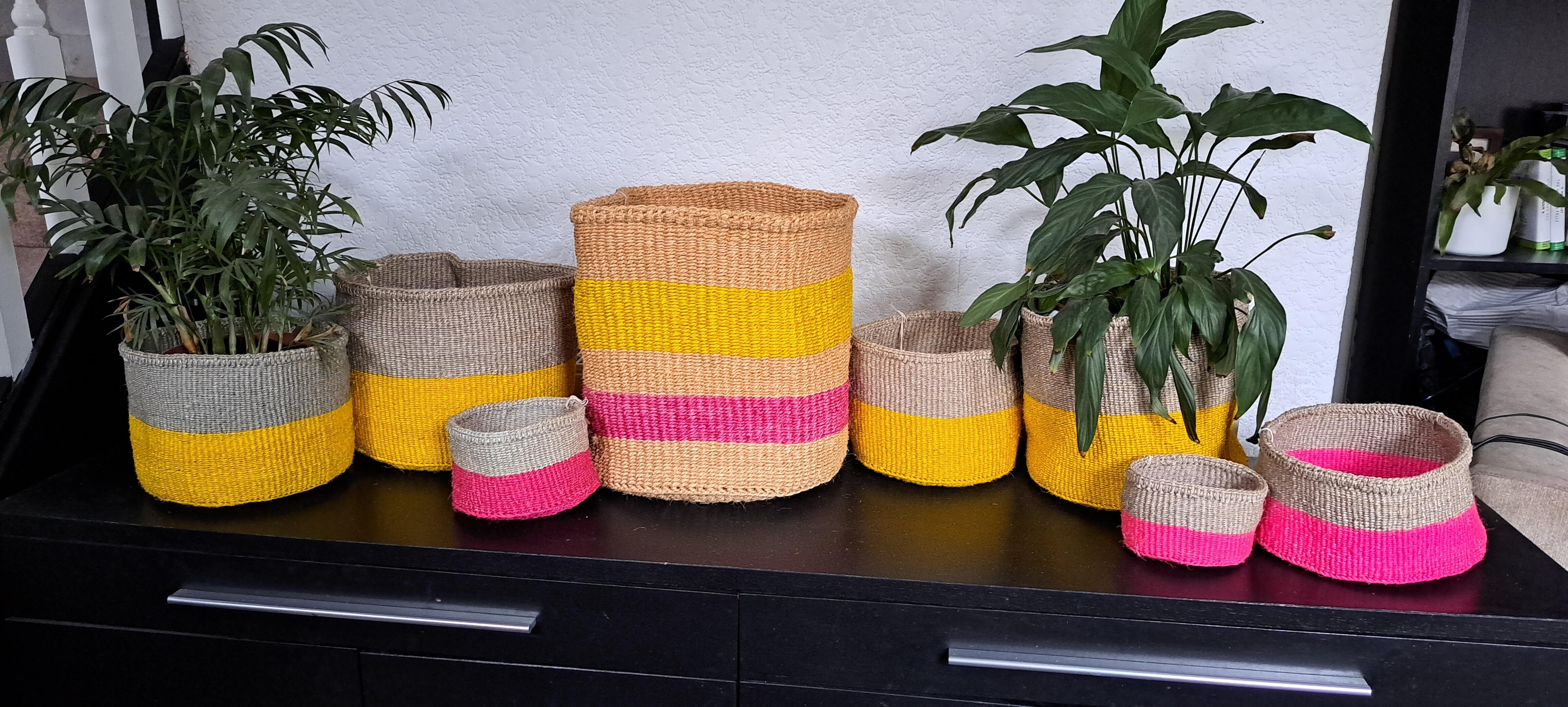 Bright storage baskets