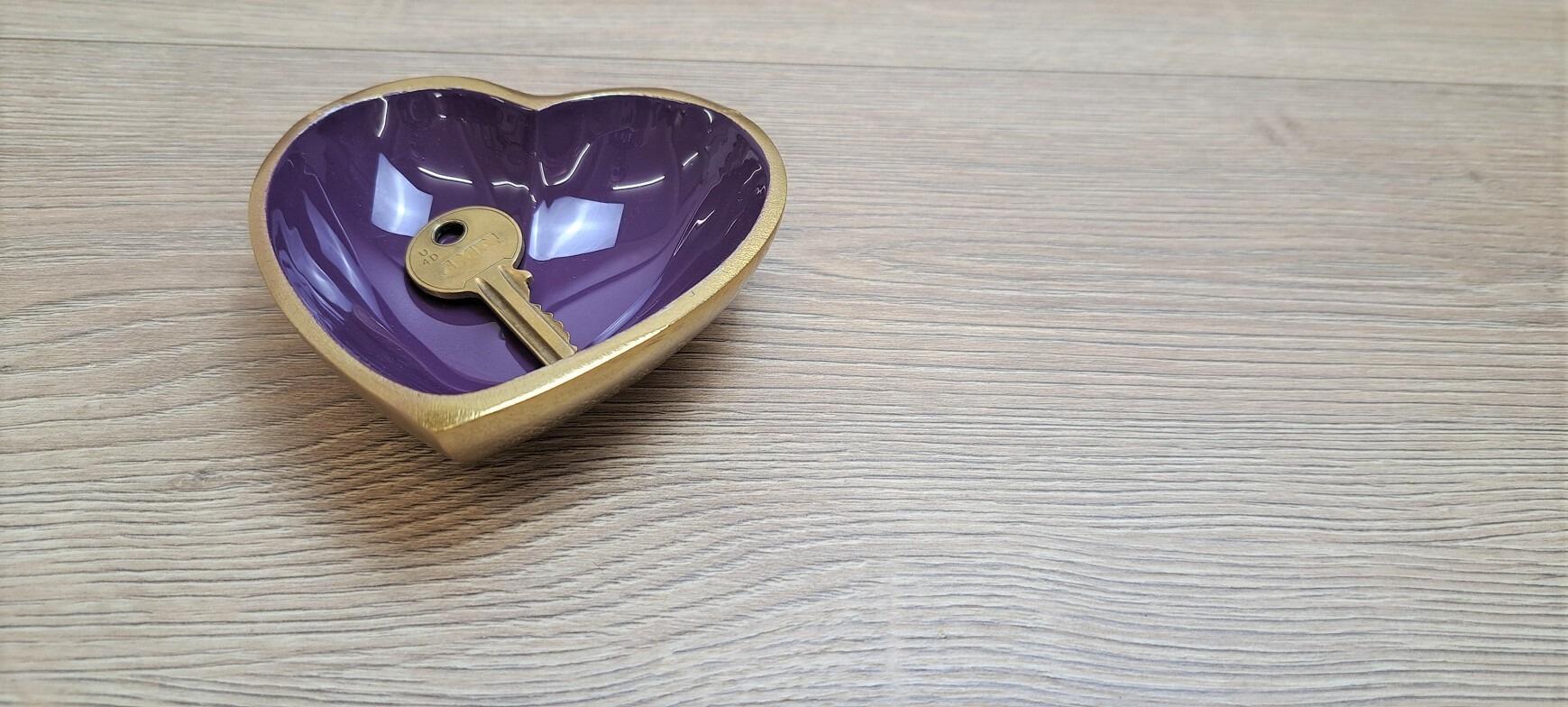 Dark Purple Gold Mini Heart Dish