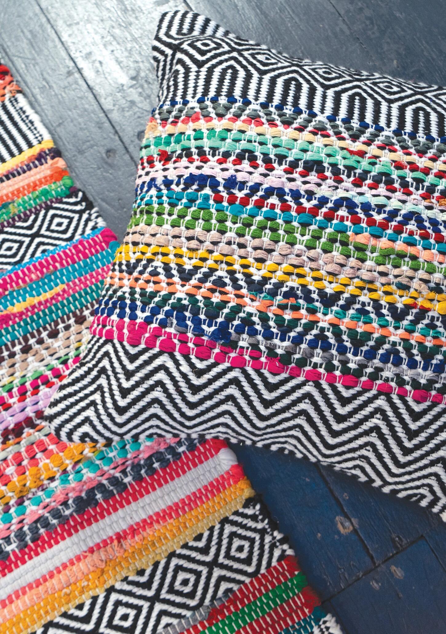 Rainbow recycled cushions