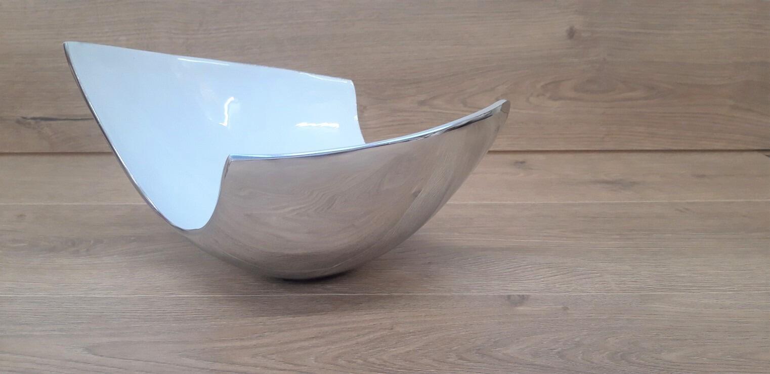White Abstract Fruit Bowl
