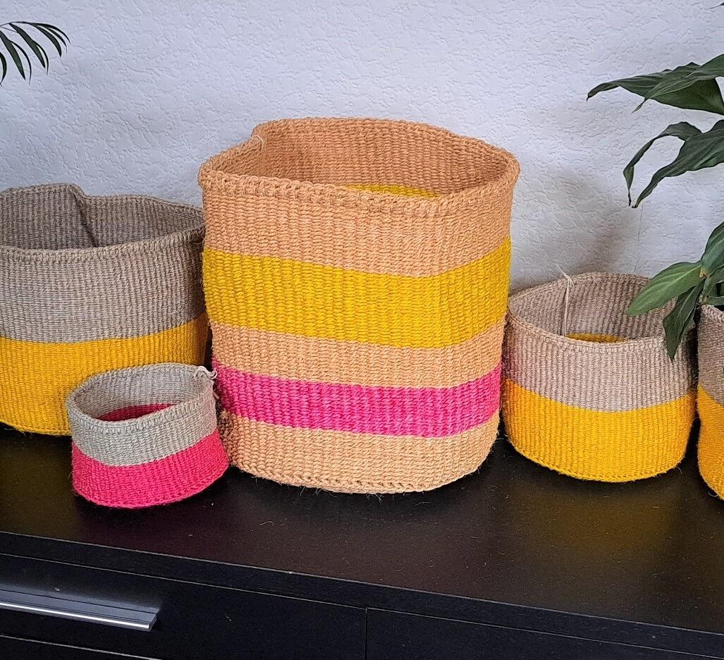Bright storage baskets