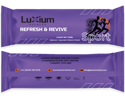 Luxium Sports Towel front and Back