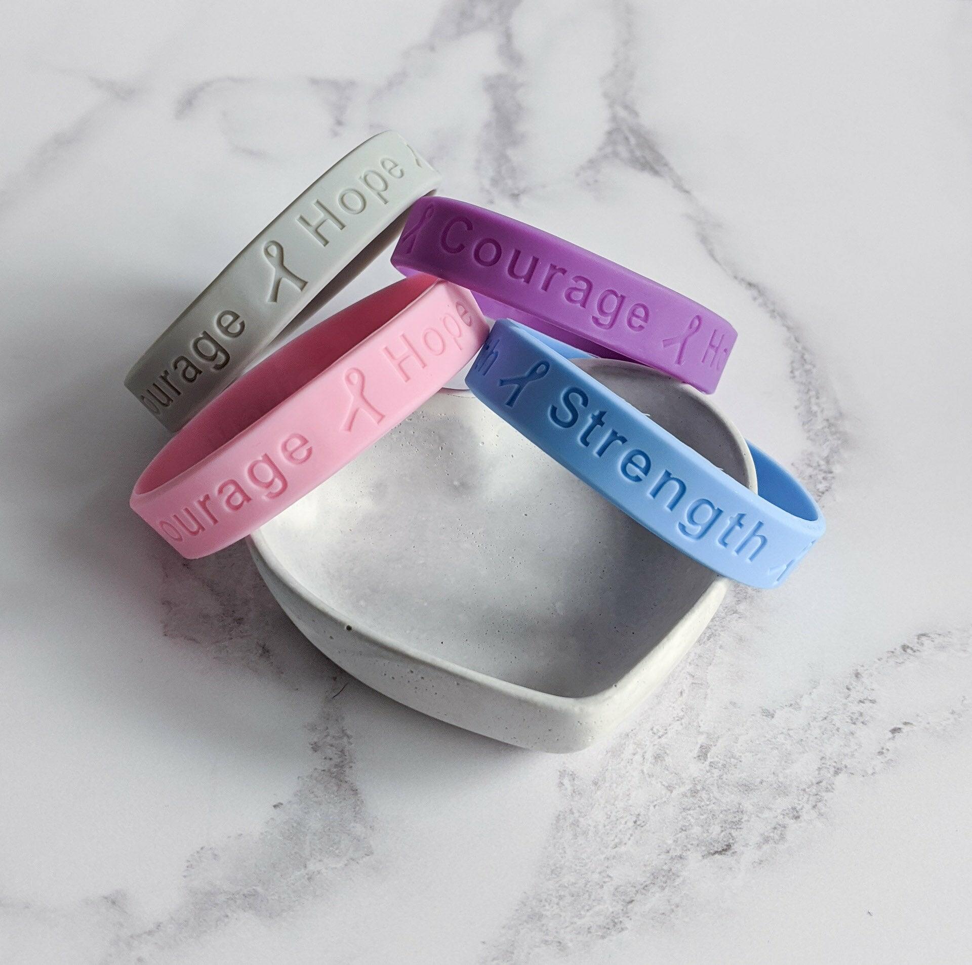 Hope Faith Courage Strength Cancer Awareness Motivational Bracelet
