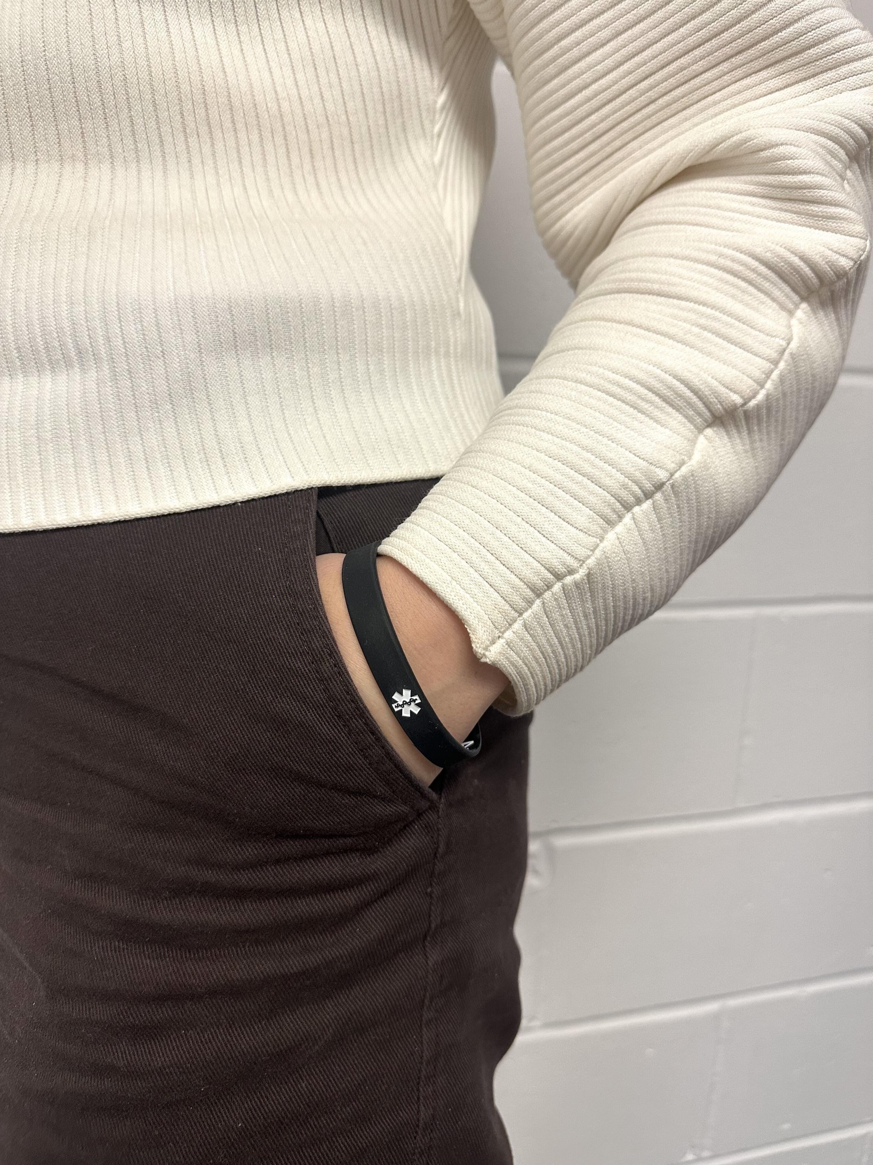 pacemaker bracelet on women's wrist