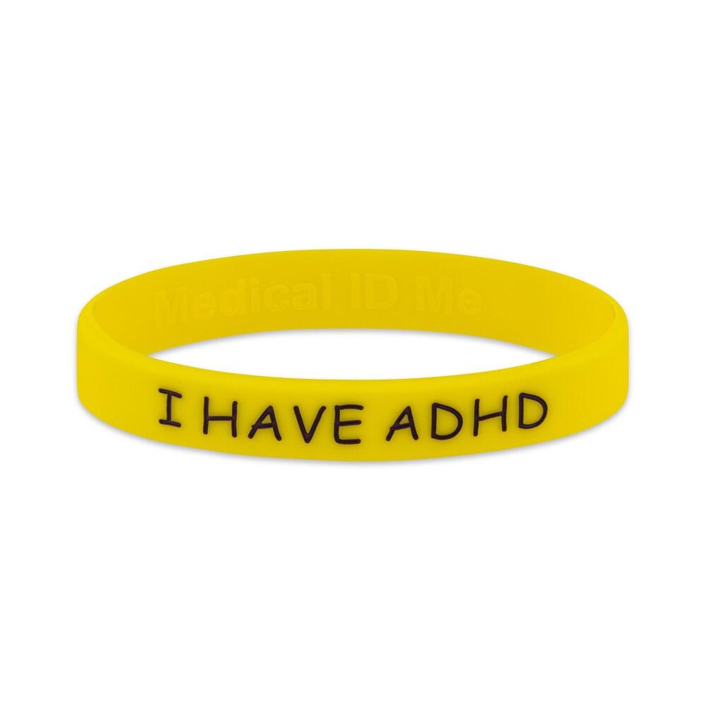 Yellow I Have ADHD silicone bracelet for ADHD awareness