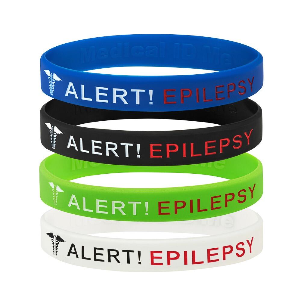 Epilepsy bright coloured wristbands 4 colours