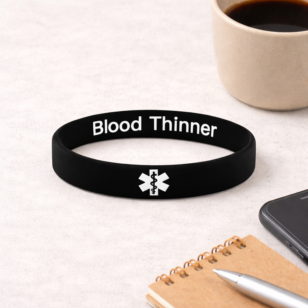 blood thinner discreet hidden message bracelet