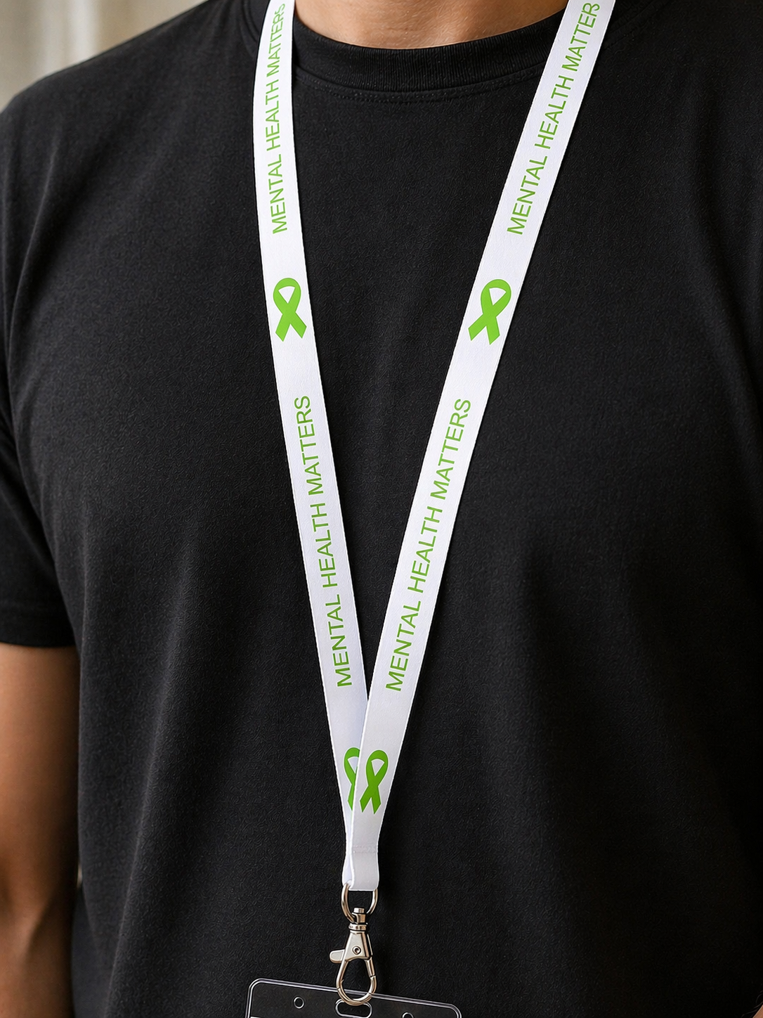 white mental health matters lanyard