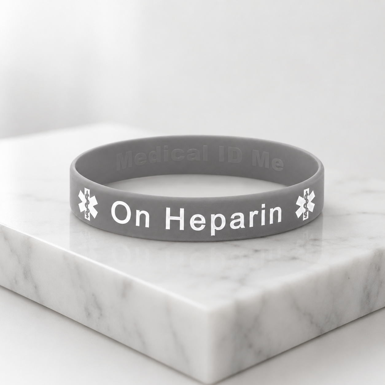 mens blood thinner awareness silicone bracelet