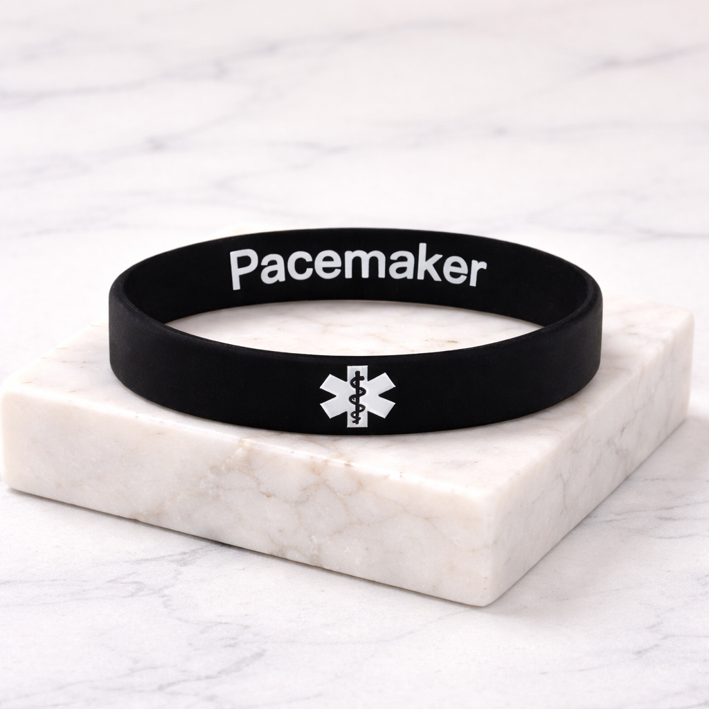 pacemaker bracelet on a marble table