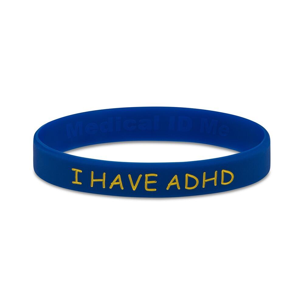 Blue I Have ADHD silicone awareness bracelet