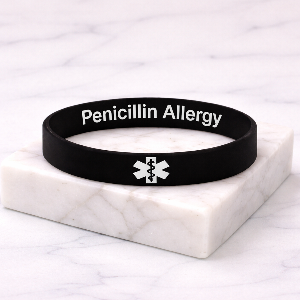 black penicillin allergy wristband