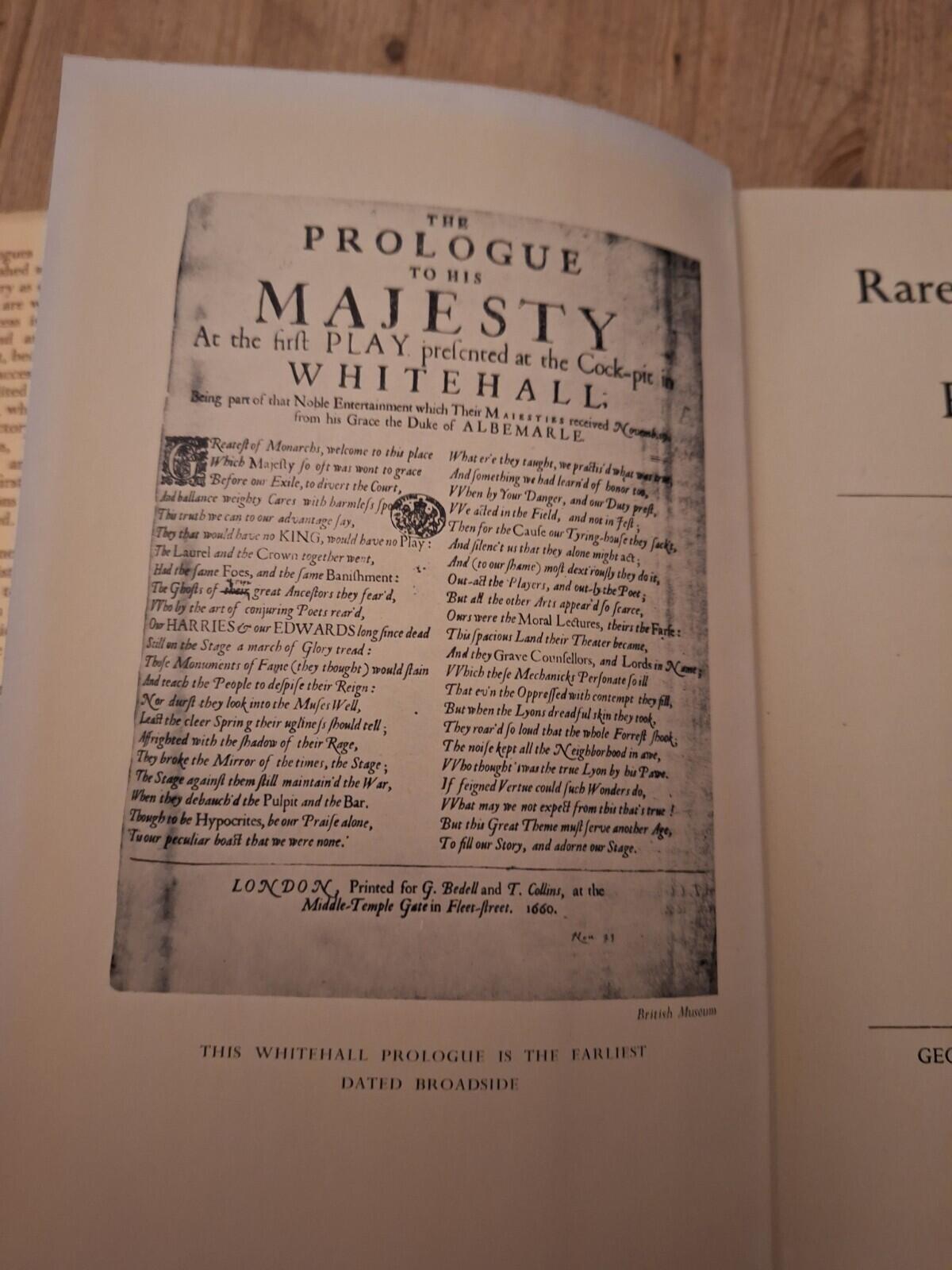 Rare Prologues and Epilogues 1642-1700 AUTREY NELL WILEY 1940 1st ...