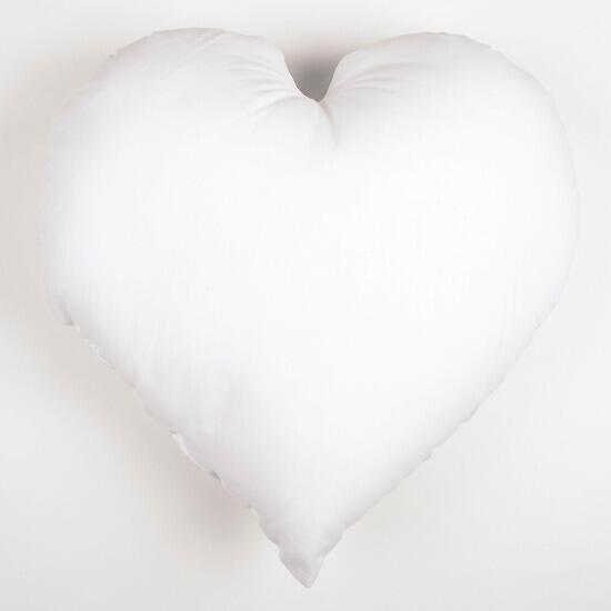 White large heart cushion pad