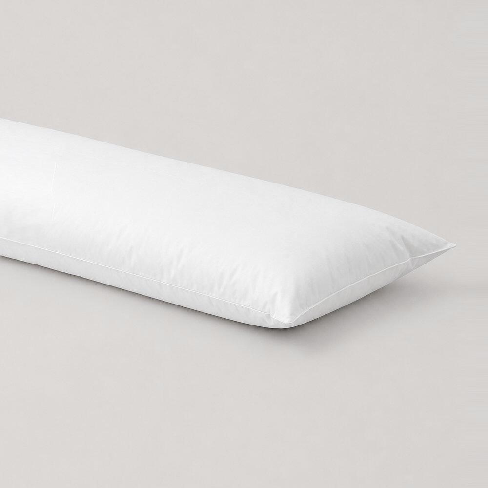 White fibre body pillow with top-stitched edges