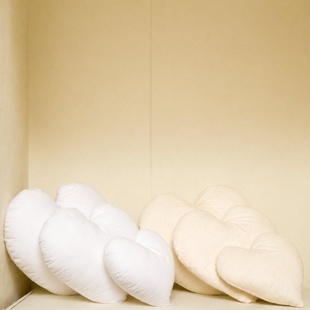 Heart shaped cushion inserts stacked together