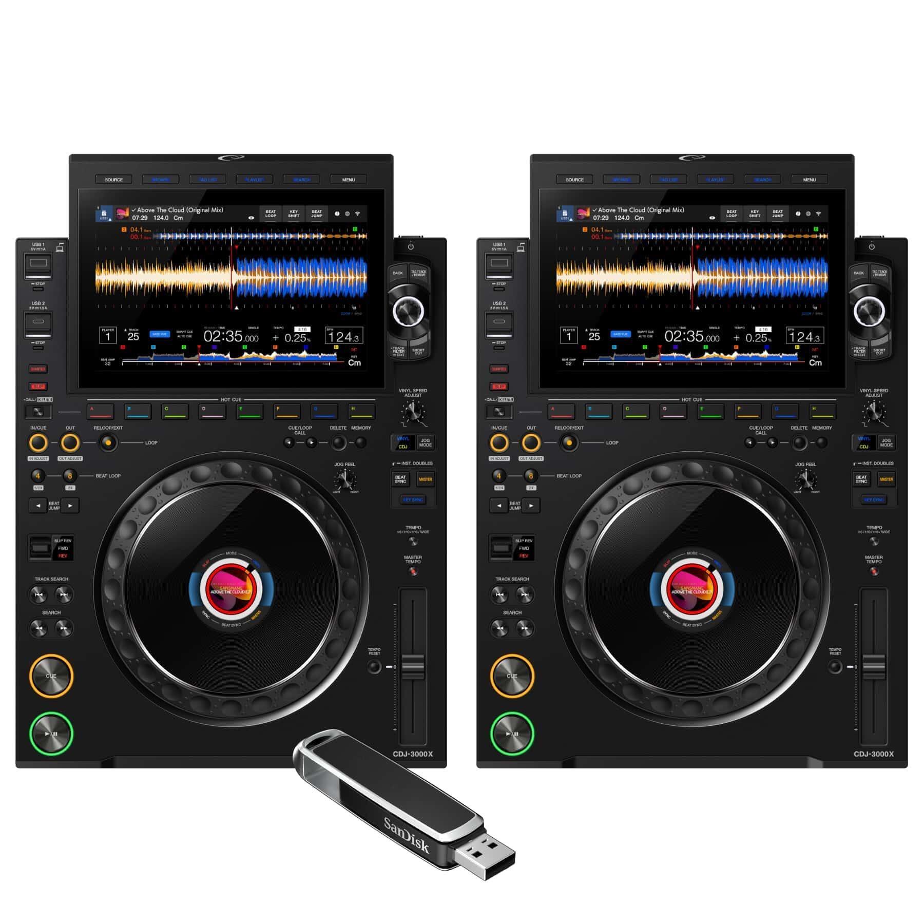 AlphaTheta CDJ-3000X Next-Generation Professional DJ Multi Players with 1TB USB Drive