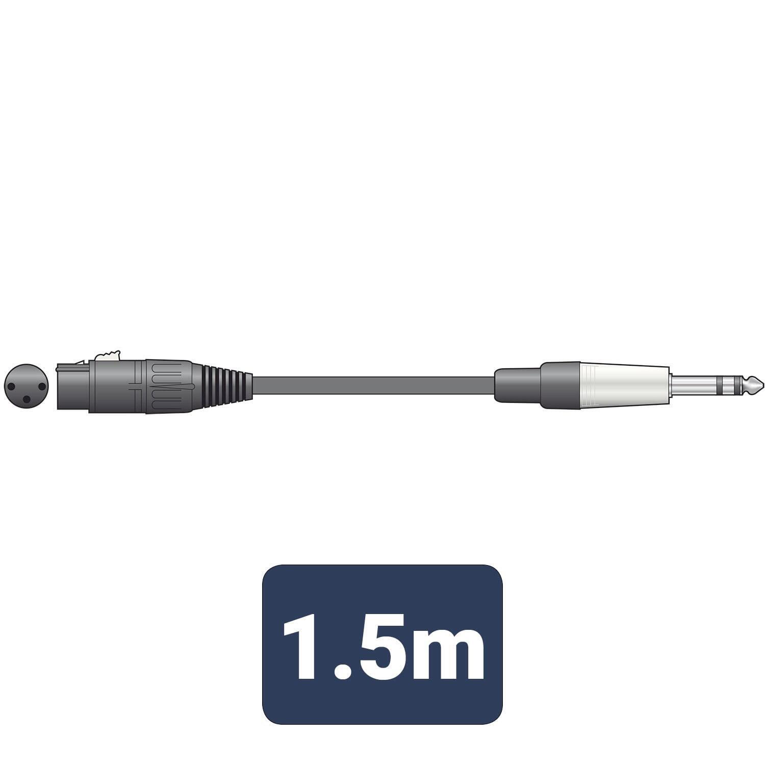 Citronic Classic 1.5m XLR Female to TRS Audio Cable
