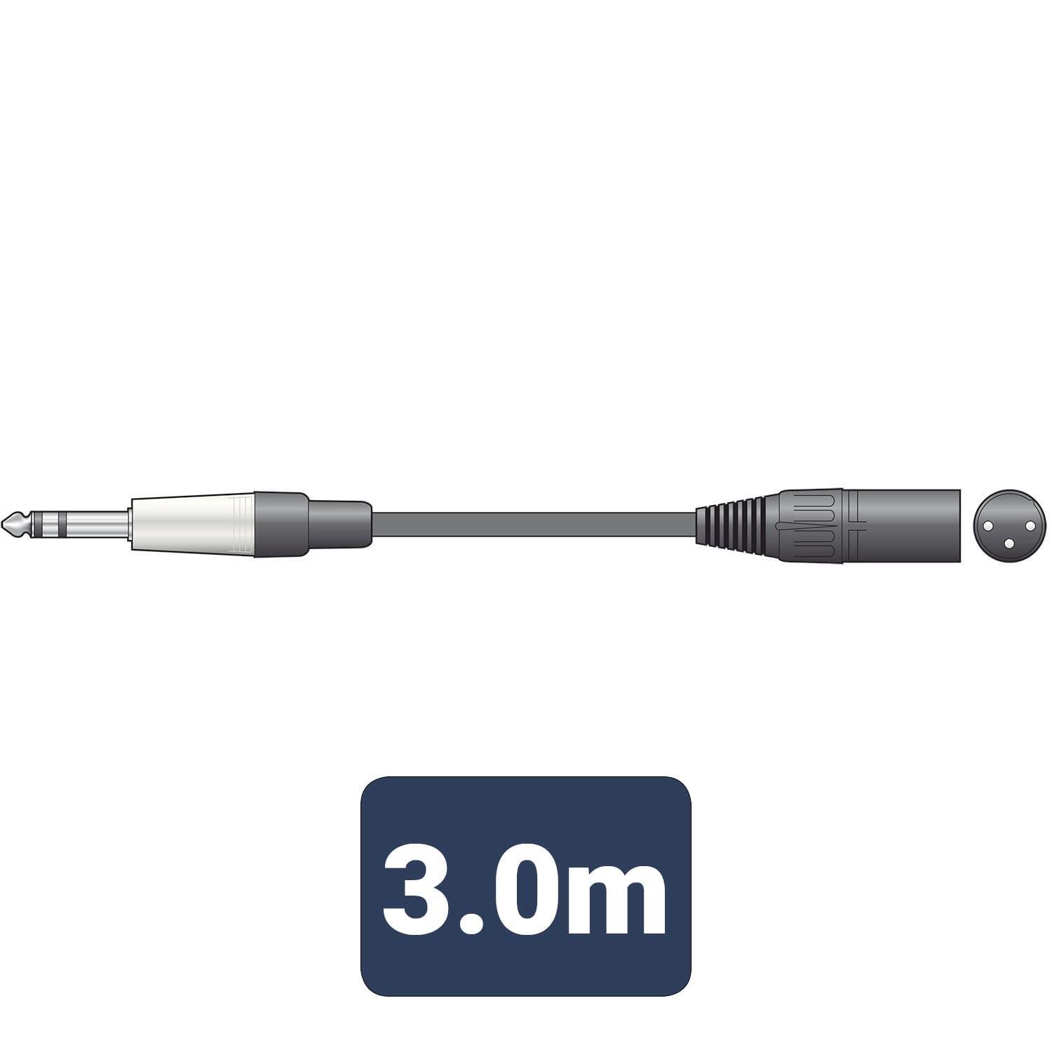 Classic 3m TRS to XLR Male Audio Cable