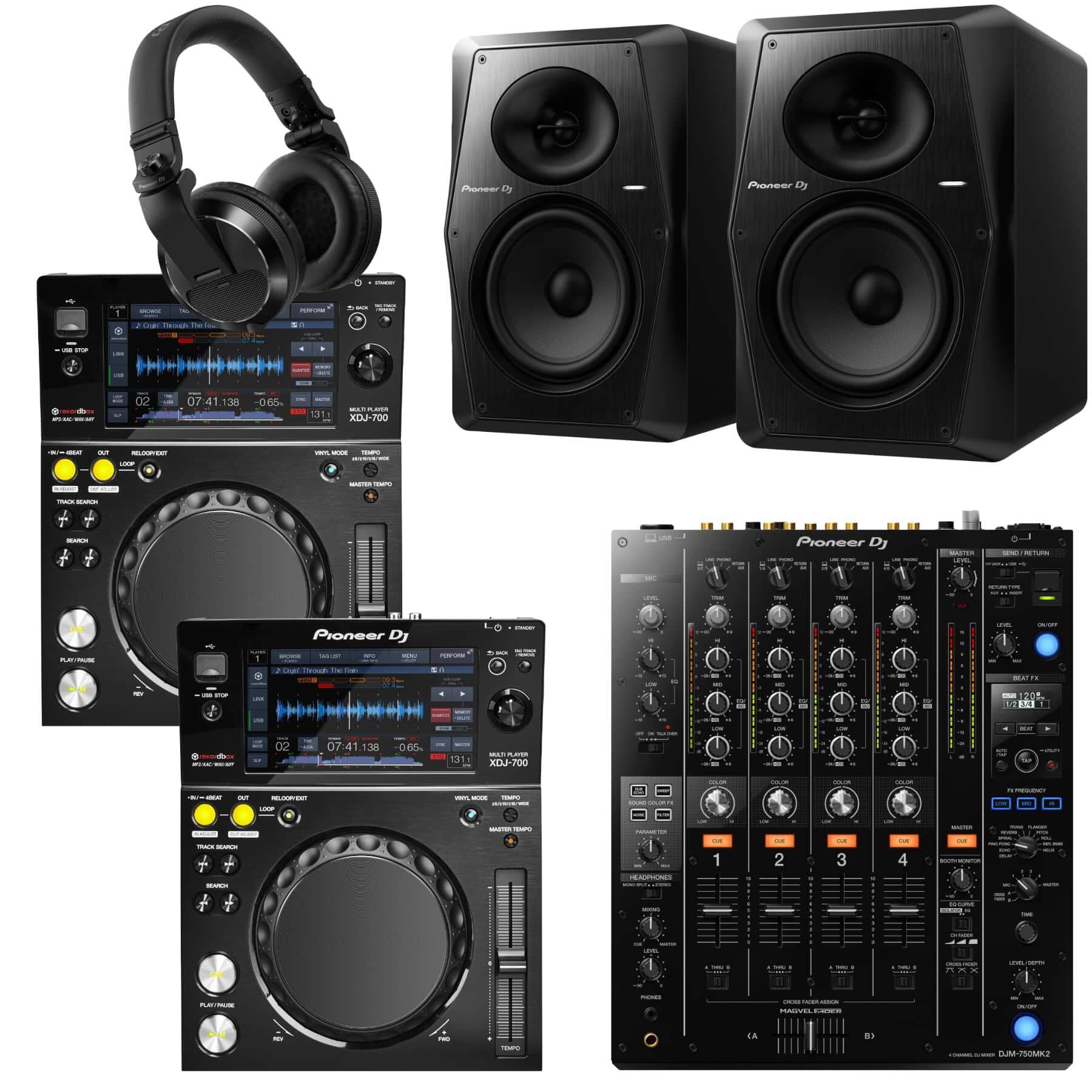 Pioneer DJ XDJ-700 & DJM-750MK2 VM-70 Bundle