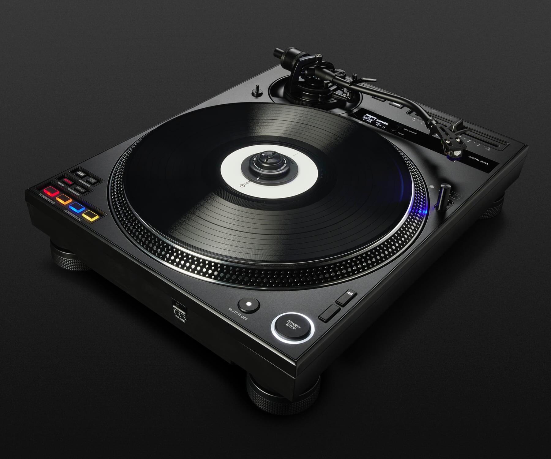 Pioneer DJ PLX-CRSS12 Hybrid Turntable photo angle with vinyl