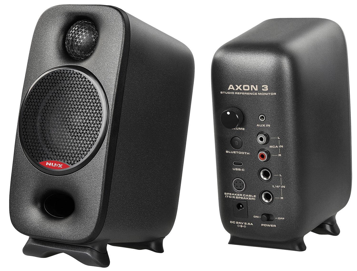 NU-X Axon 3 Nearfield Studio Monitors front and rear