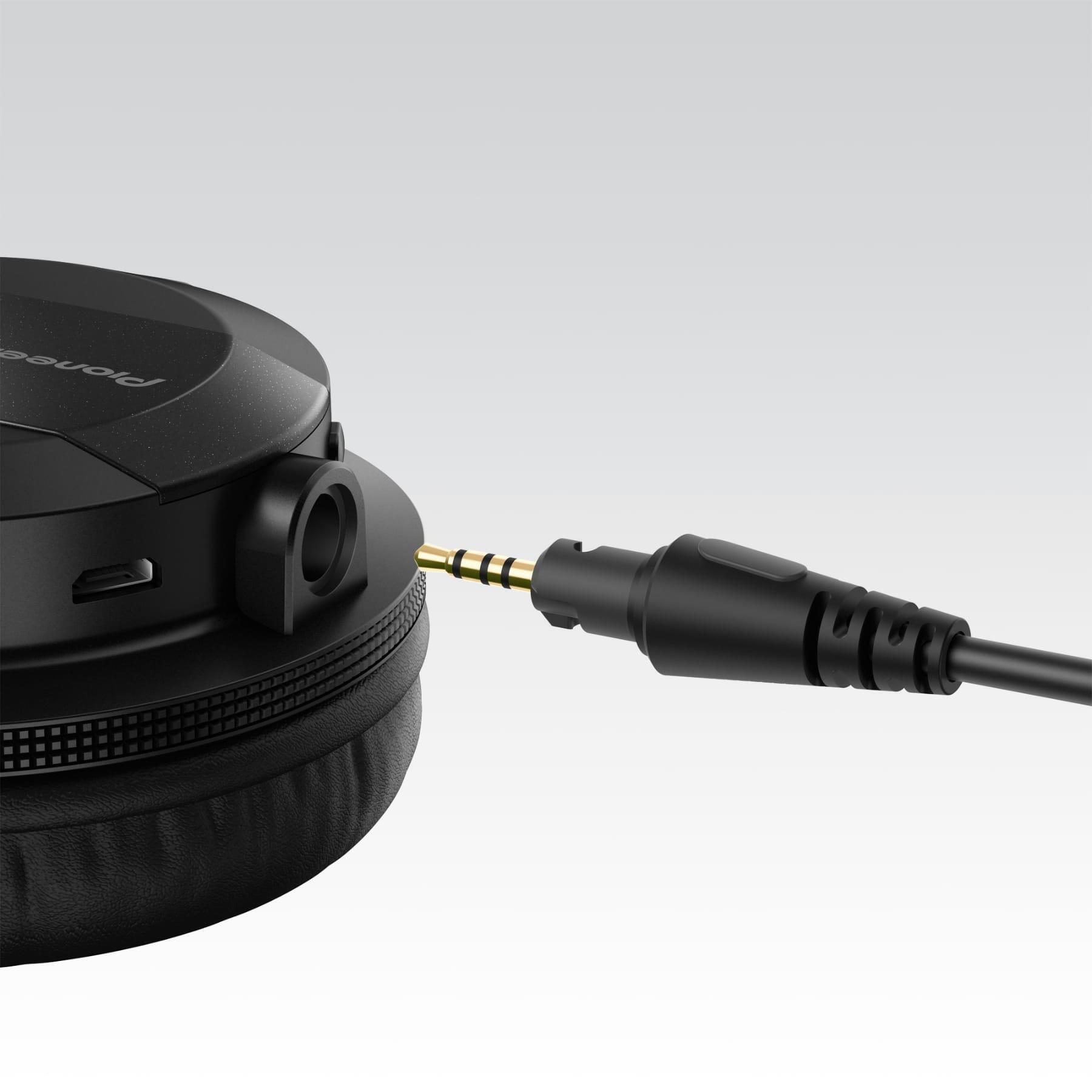 Pioneer DJ HDJ-CUE1BT-K Black Bluetooth DJ Headphones plug