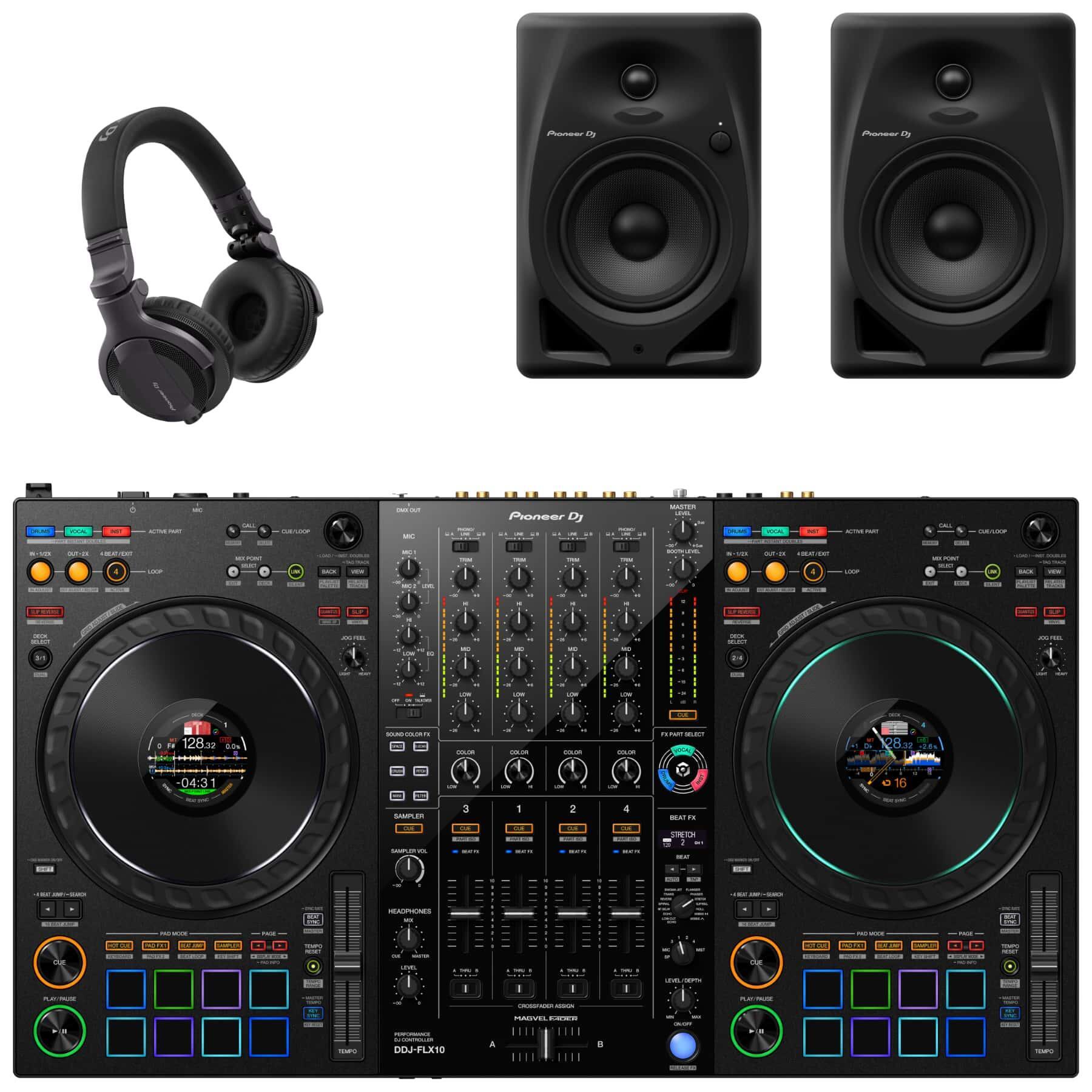 Pioneer DJ DDJ-FLX10 & DM-50D Bundle