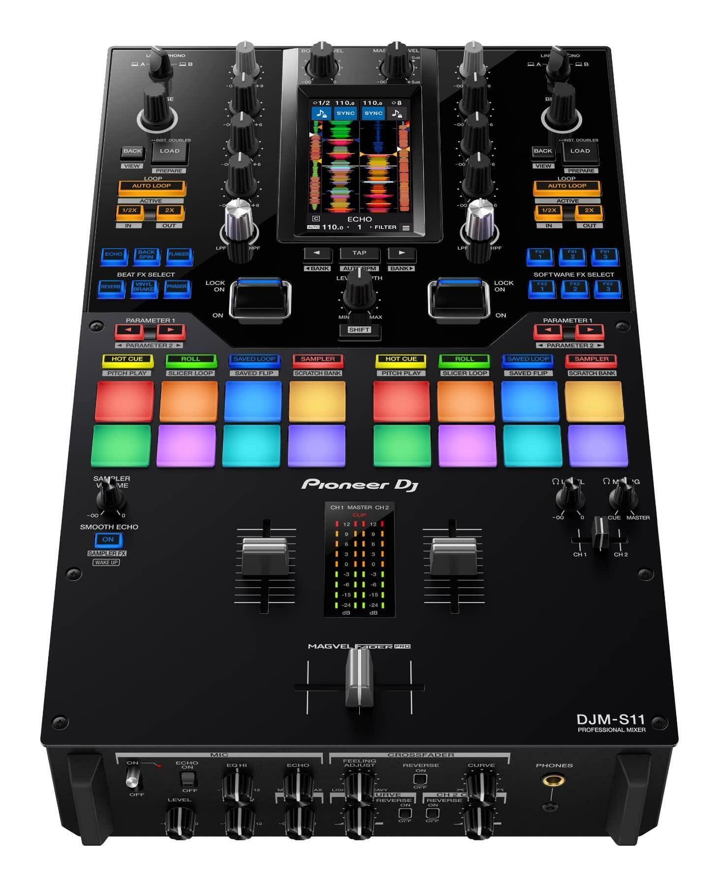 Pioneer DJ DJM-S11 Serato DJ Pro Mixer front angle