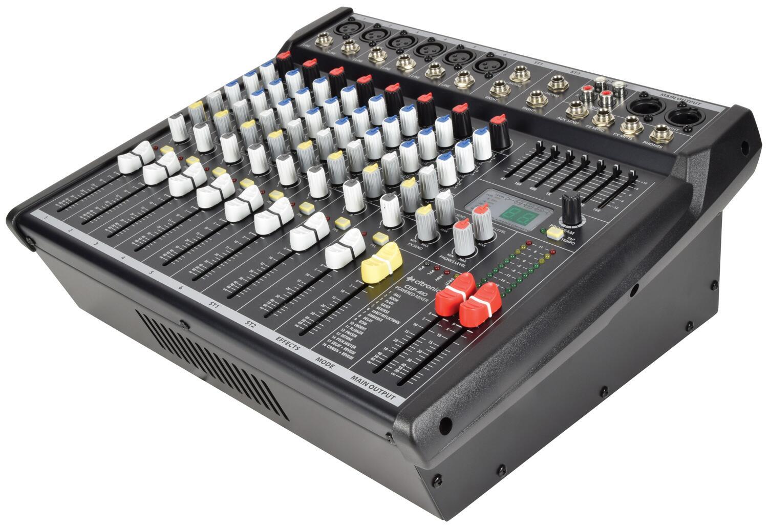 Citronic CSP-410 powered mixer 400W angle