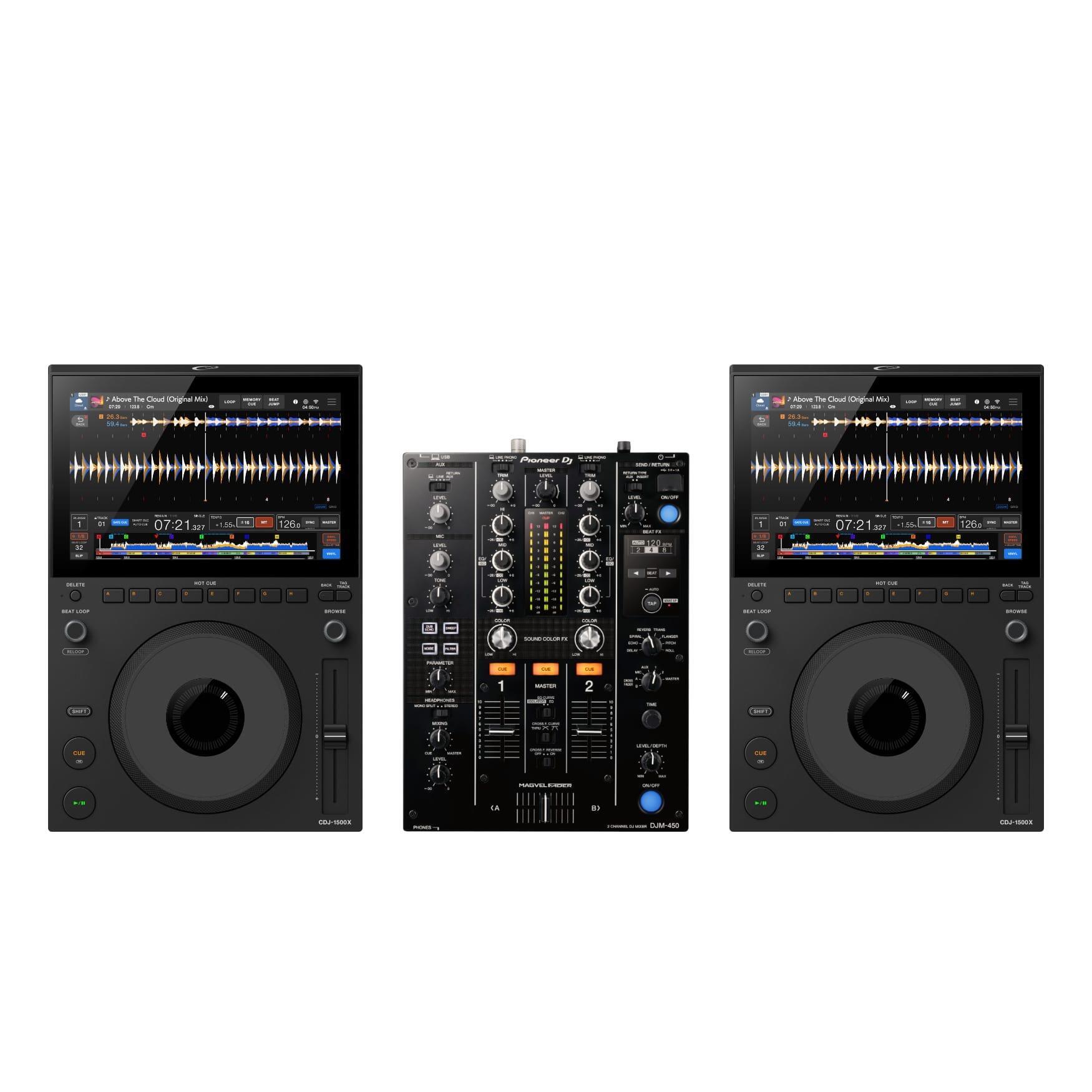 AlphaTheta CDJ-1500X & DJM-450 package