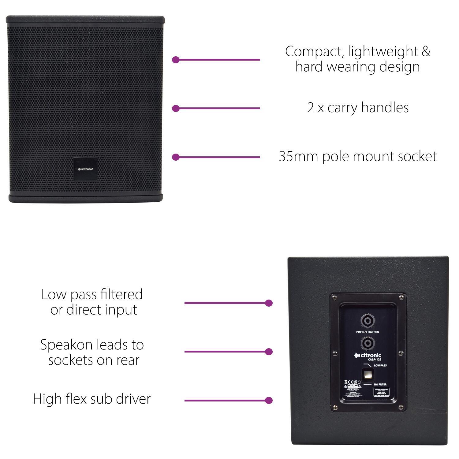Citronic CASA-12B Passive Sub details
