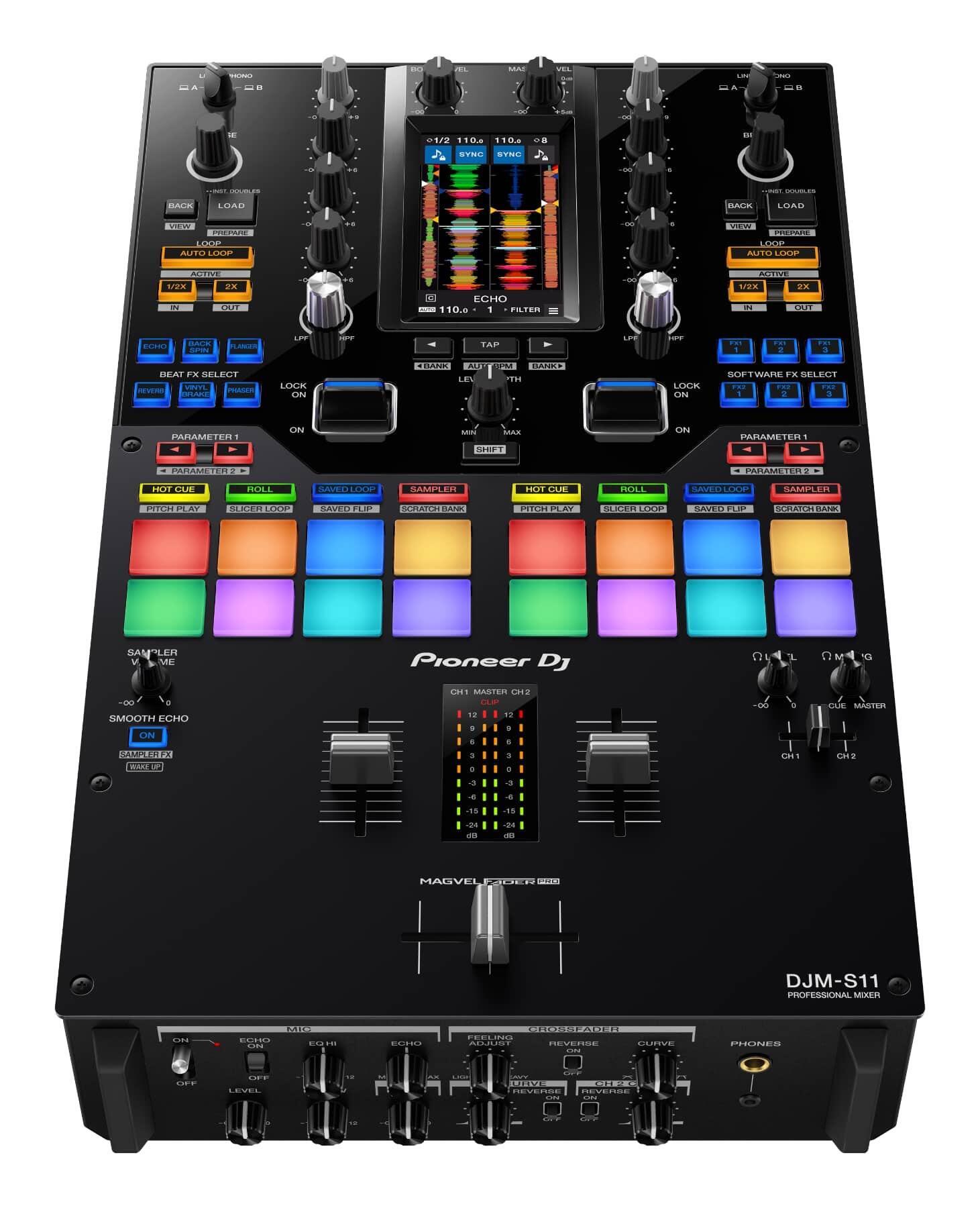Pioneer DJ DJM-S11 Serato DJ Pro Mixer front angle