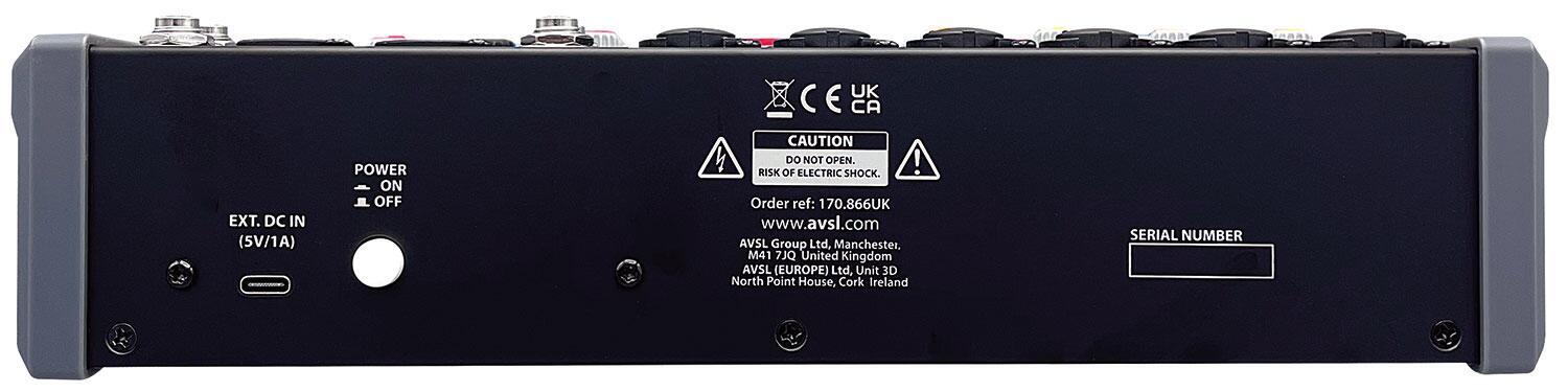 Citronic CMA-10 Compact Mixer with DSP FX and BT/USB rear