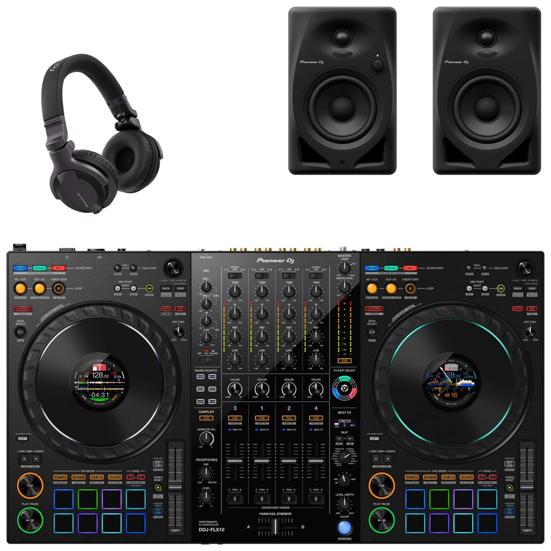 Pioneer DJ DDJ-FLX10 & DM-40D Bundle