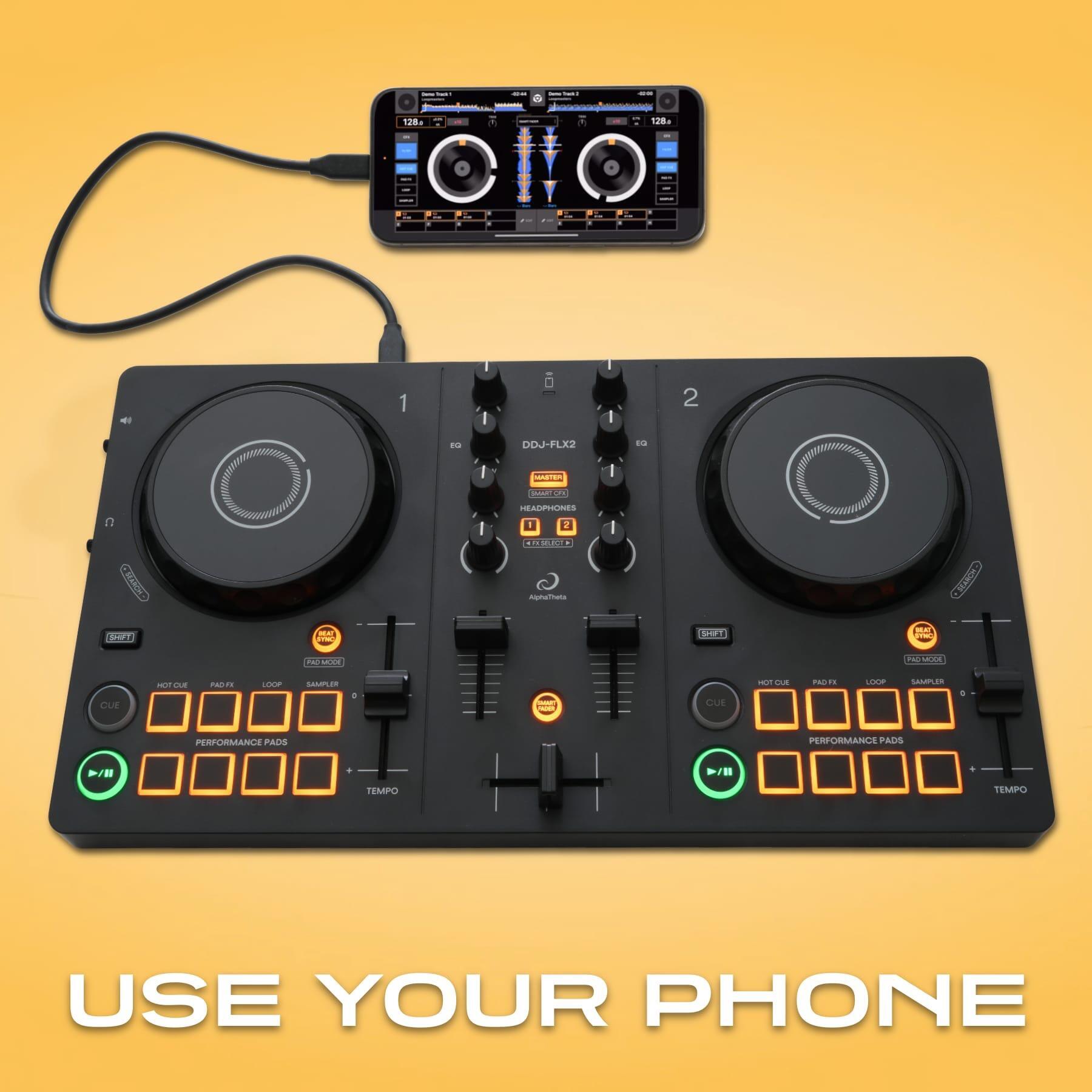 AlphaTheta DDJ-FLX2 use with your phone