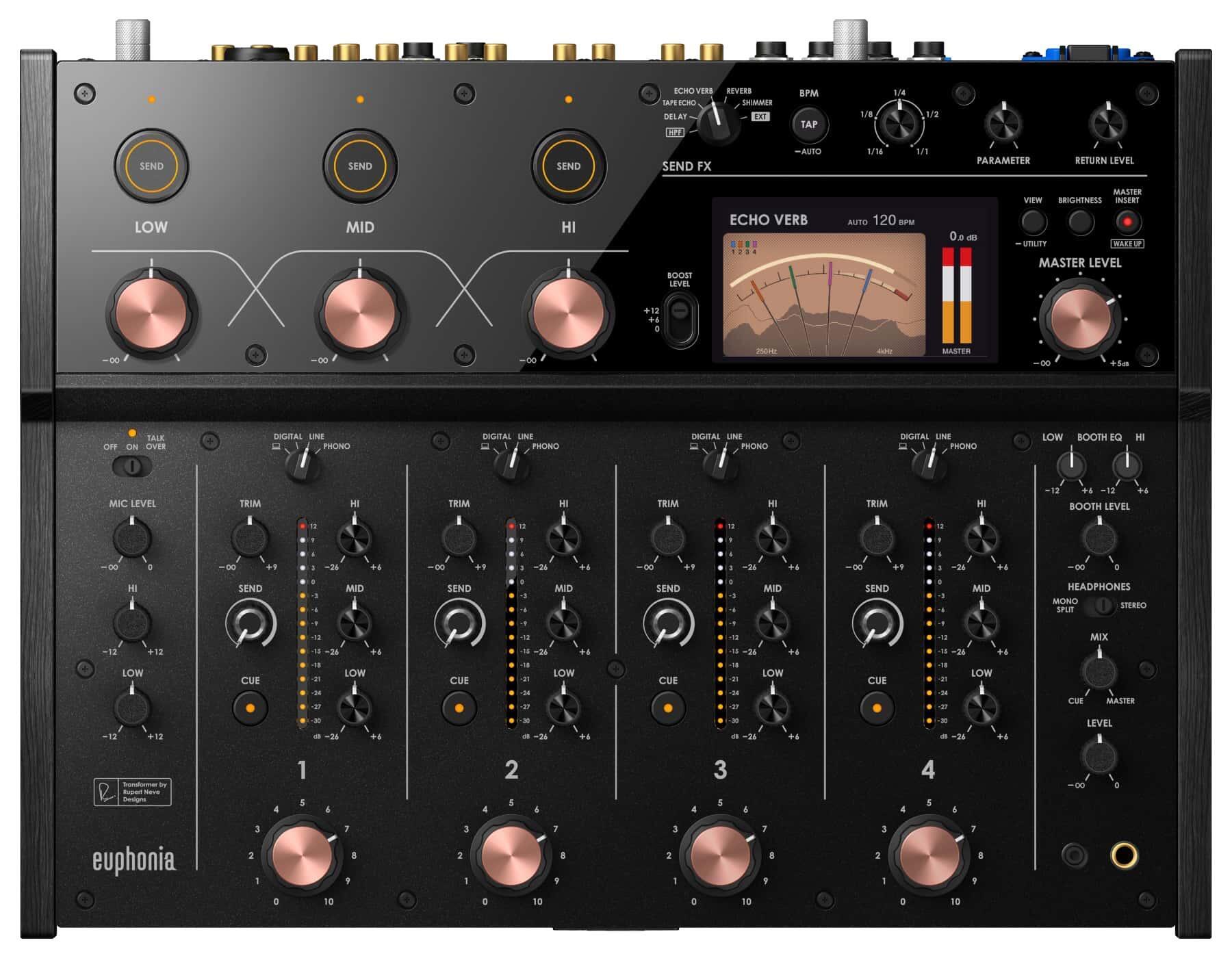 AlphaTheta Euphonia Professional 4-channel Rotary Mixer top