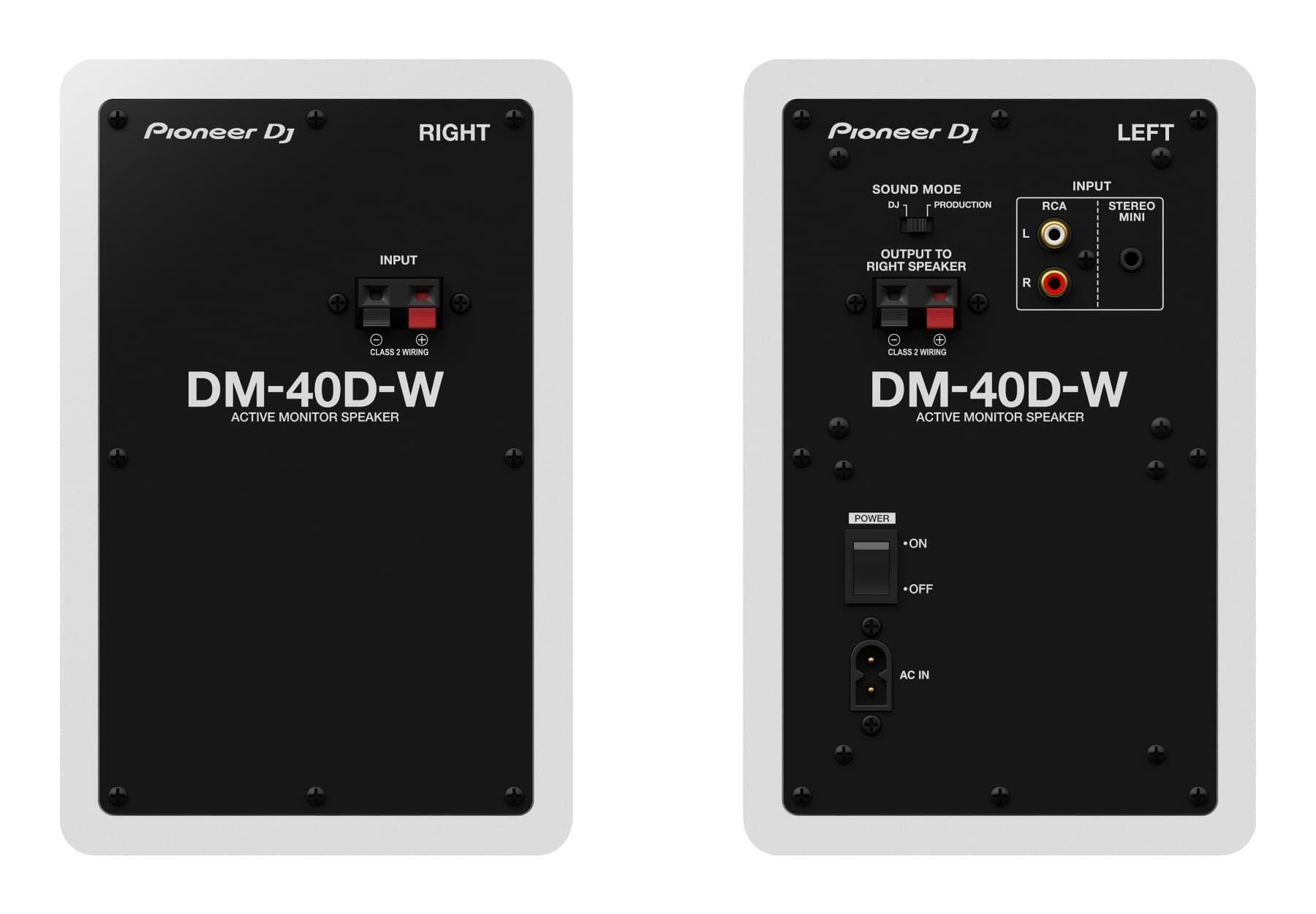 Pioneer DJ DM-40D-W speakers rear