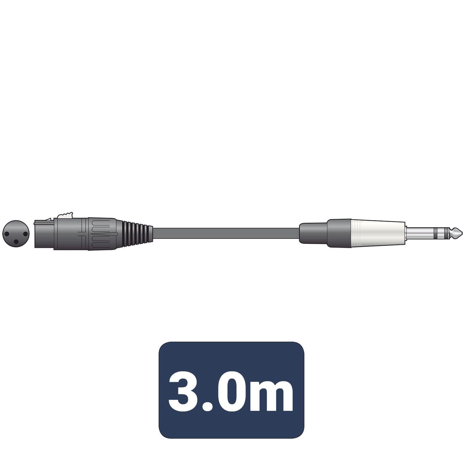 Citronic Classic 3m XLR Female to TRS Audio Cable