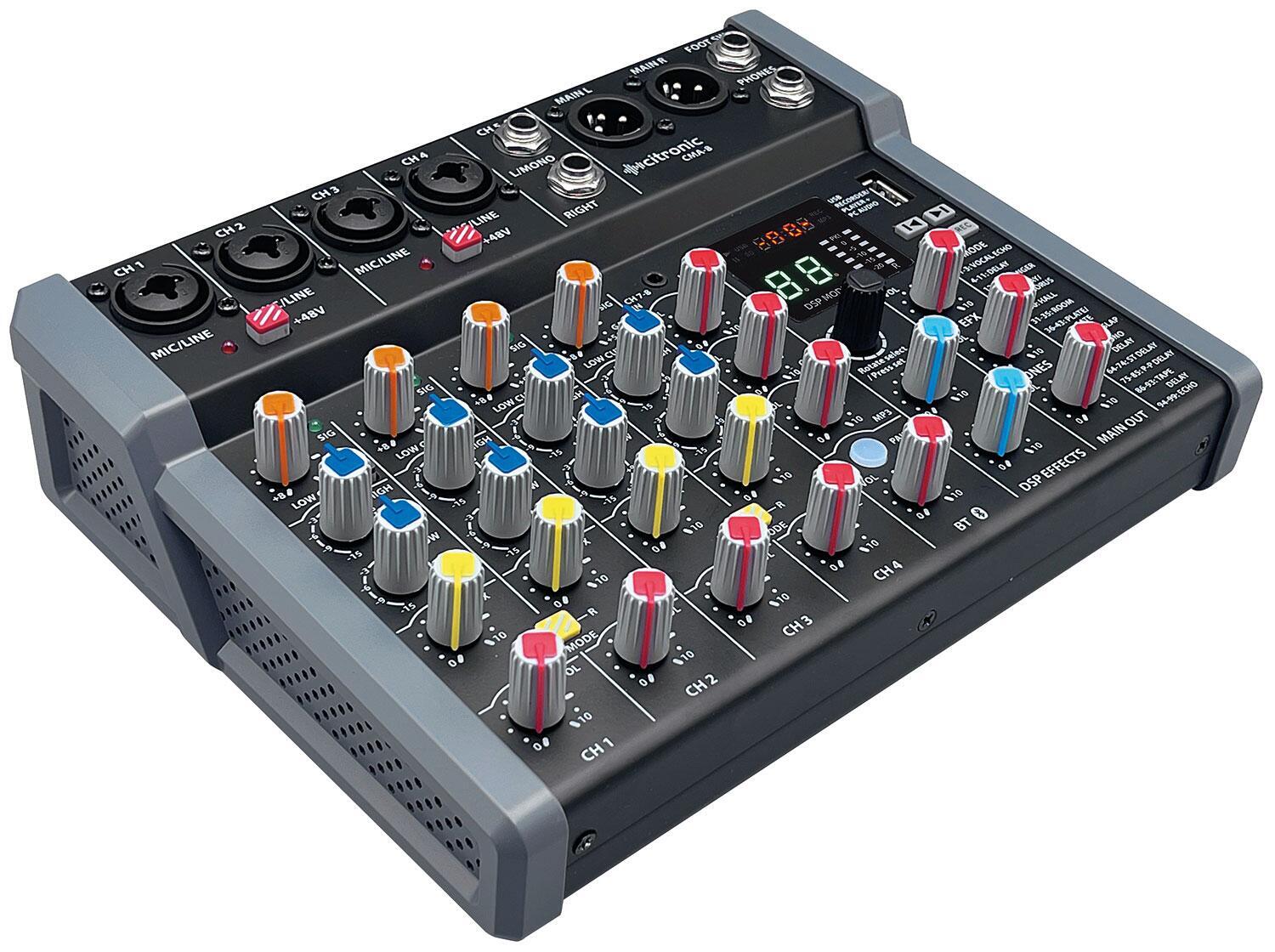Citronic CMA-8 Compact Mixer with DSP FX and BT/USB angle