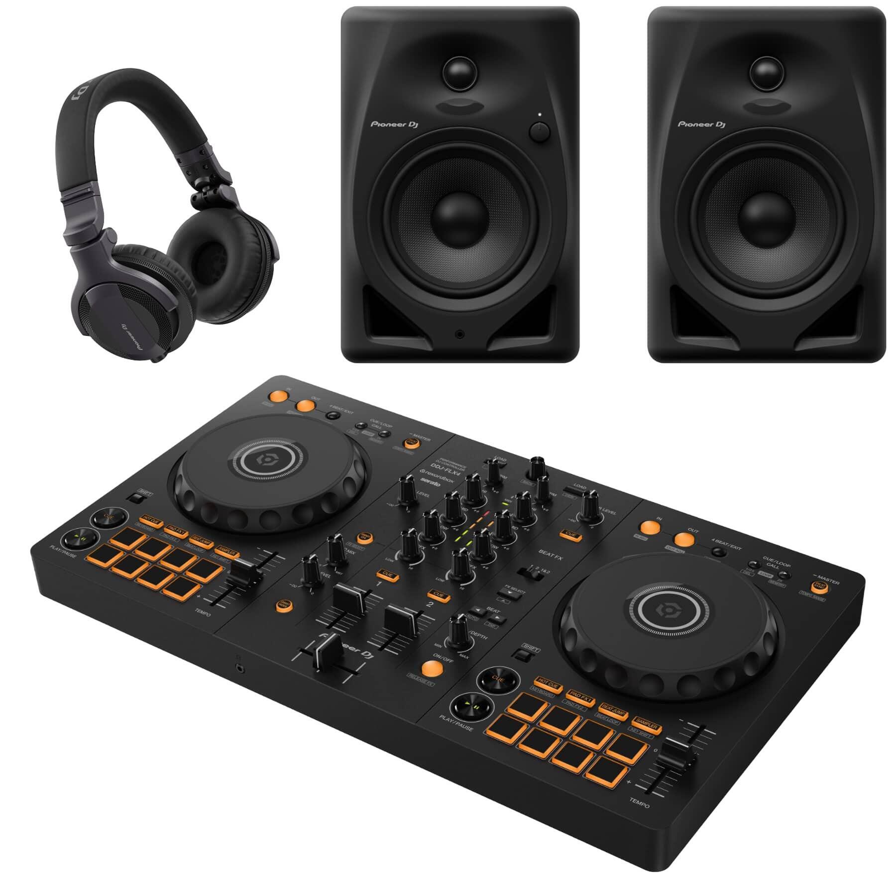 Pioneer DJ DDJ-FLX4 & DM-50D CUE1 Package