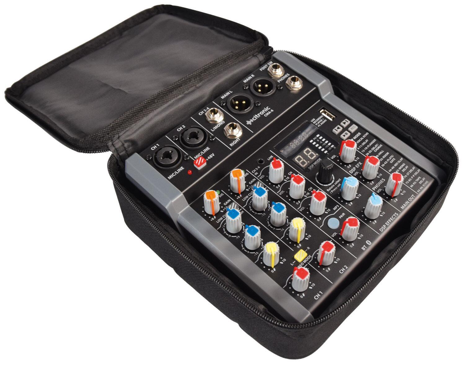 Citronic CMA-6 Compact Mixer with DSP FX and BT/USB in bag
